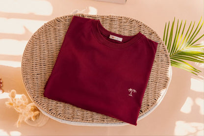 T-shirt d'allaitement avec broderie - bordeaux