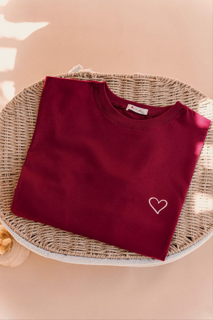 T-shirt d'allaitement avec broderie - bordeaux