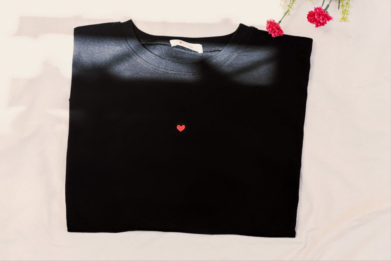 T-shirt d'allaitement avec broderie - Noir